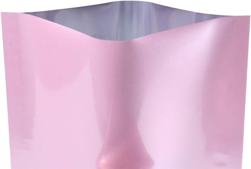 QQ Studio 100 PCS Metallic Mylar Foil Open Top Sealable Bags (12x18cm(4.7x7"), 100x Light Pink) - Image 3